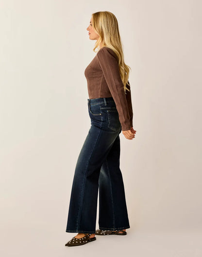Audrey Wide Leg: Dark Rinse