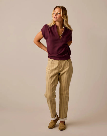 Carson Jean: Rose Taupe Stripe