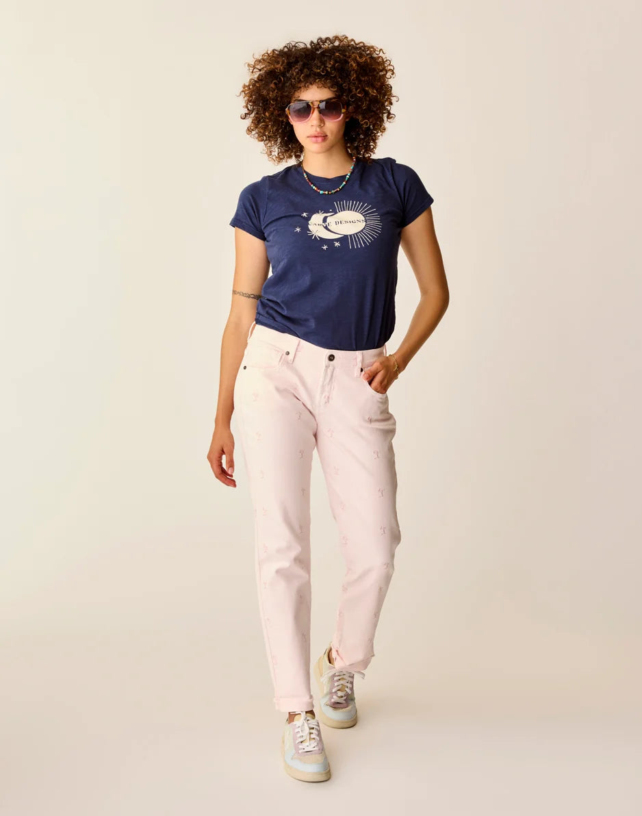 Cassidy Graphic Tee: Navy Celestial - FINAL SALE