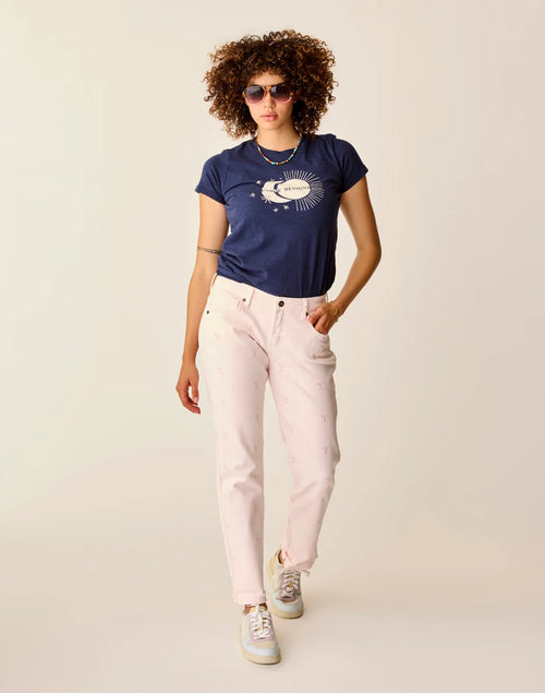 Cassidy Graphic Tee: Navy Celestial - FINAL SALE