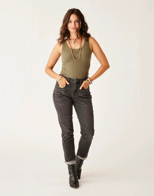Carson Hi Rise Jean: Washed Black