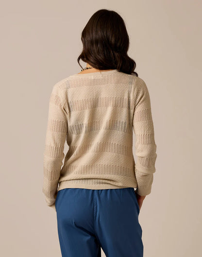 Amara Pointelle Sweater: Birch