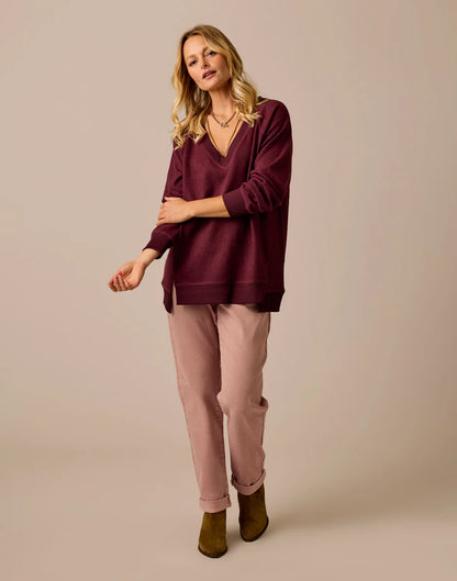 Alena Supersoft Top: Sangria Heather