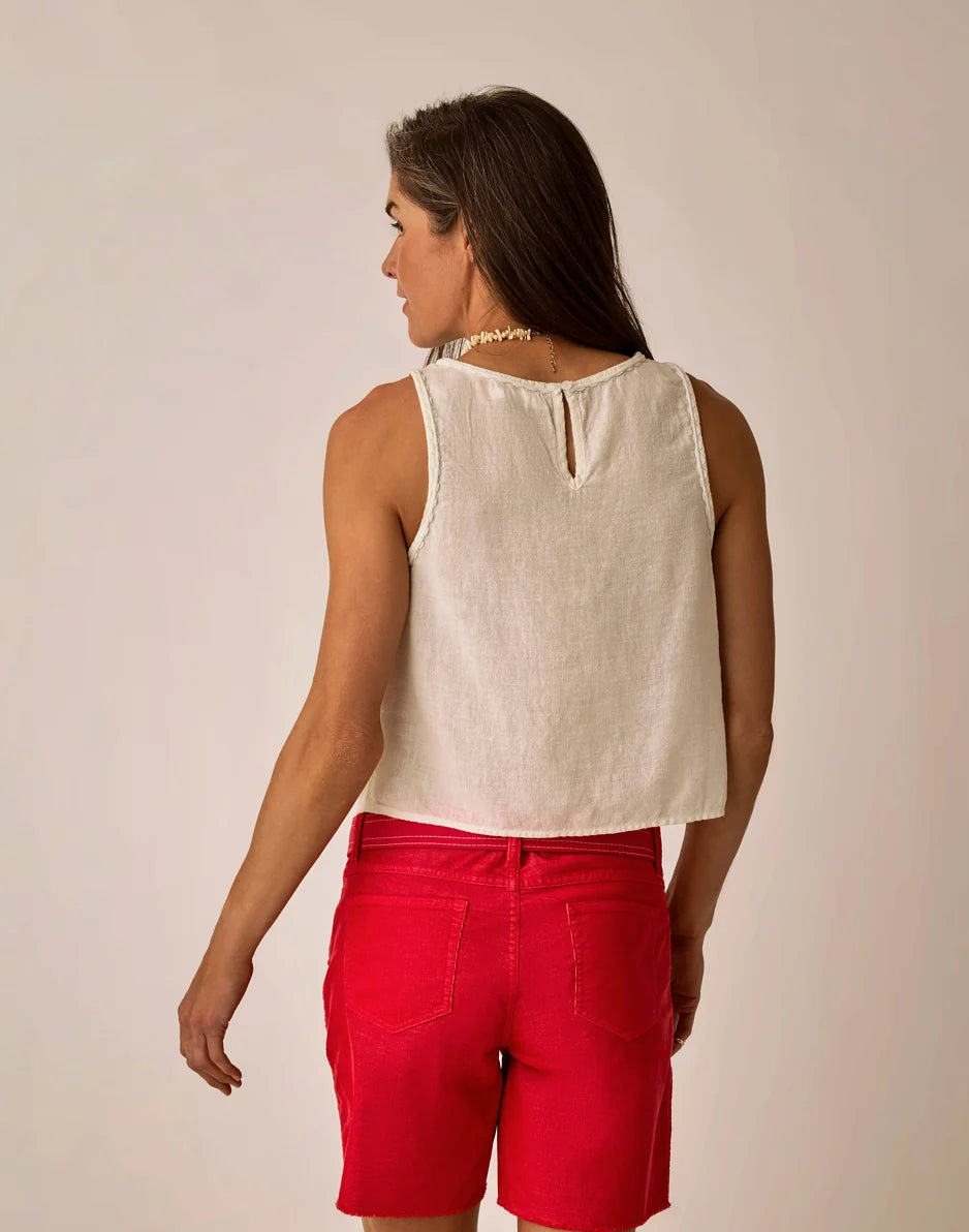 Lou Linen Tank: Cloud Chambray