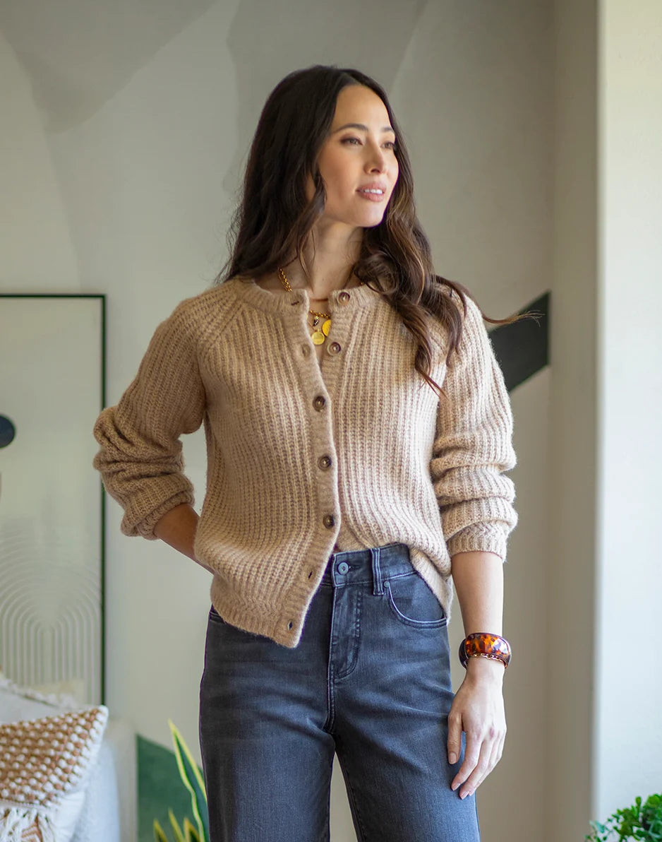 Daphne Wool Cardigan: Camel