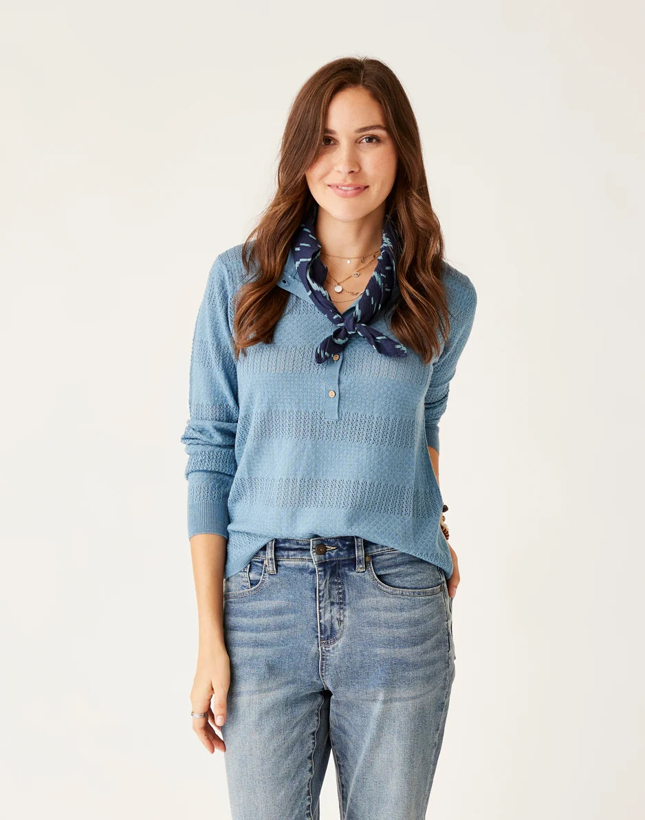 Amara Pointelle Sweater: Storm - FINAL SALE