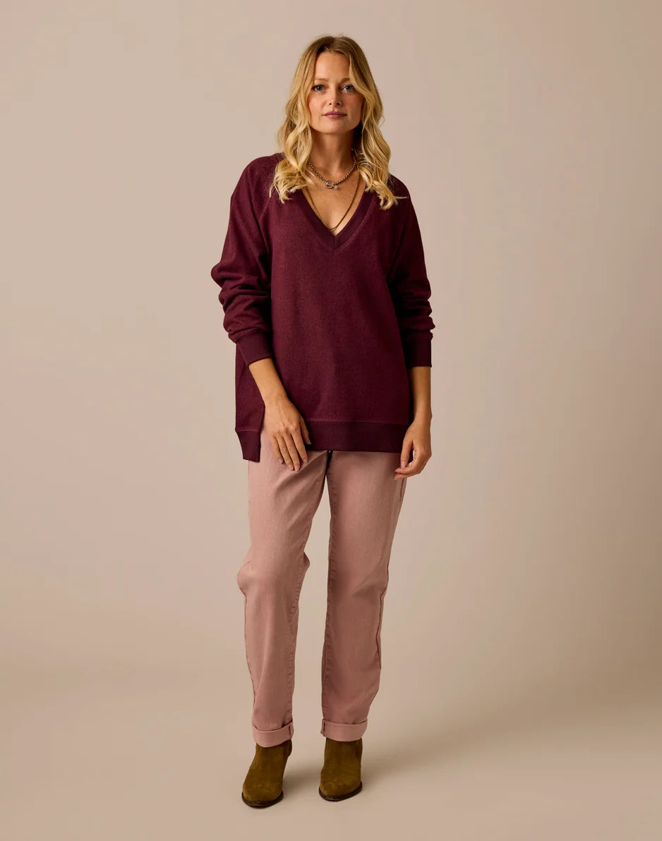 Alena Supersoft Top: Sangria Heather