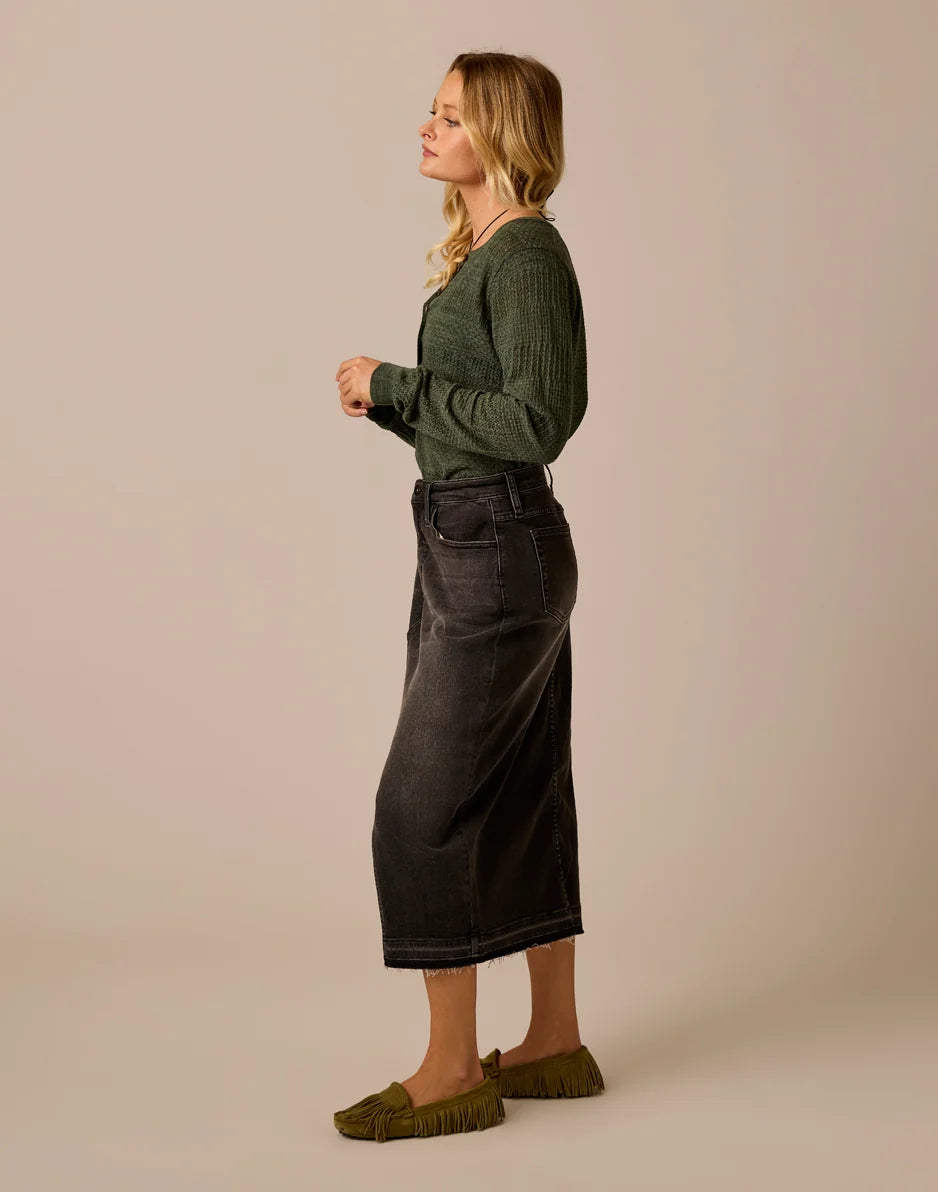 Amara Pointelle Sweater: Hazel Heather