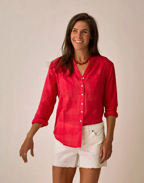 Dylan Textured Tunic: Watermelon