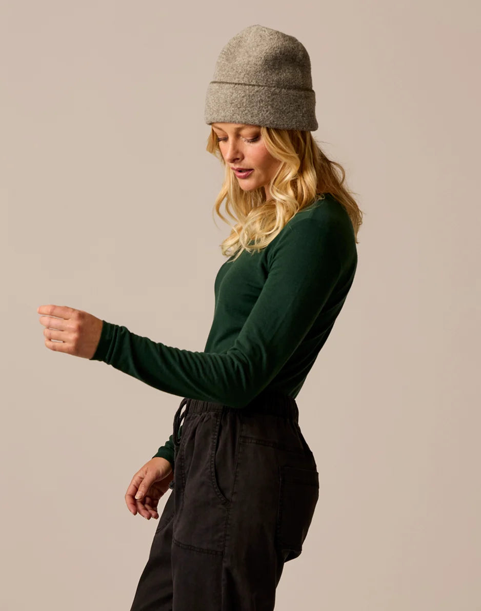 Lea Tissue Crewneck: Dark Pine