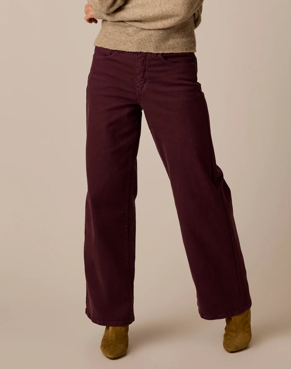 Audrey Wide Leg: Dark Plum