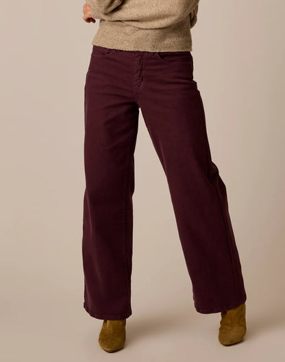 Audrey Wide Leg: Dark Plum