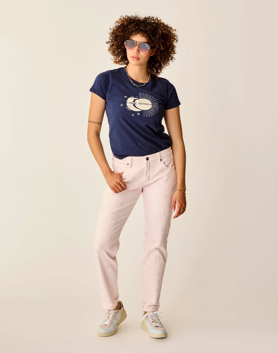 Cassidy Graphic Tee: Navy Celestial - FINAL SALE