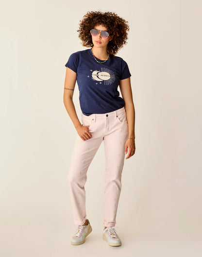 Cassidy Graphic Tee: Navy Celestial - FINAL SALE