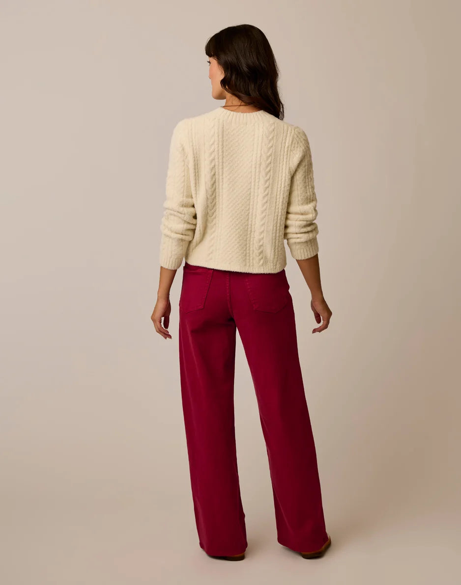 Audrey Wide Leg: Deep Rouge