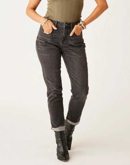 Carson Hi Rise Jean: Washed Black