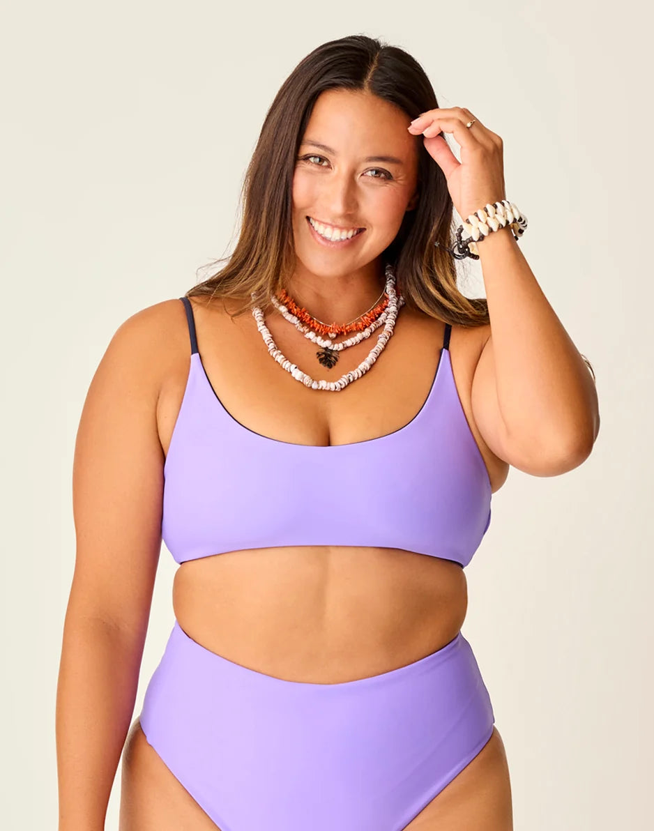 Escondido Compression Reversible Top: Navy/Aster - FINAL SALE