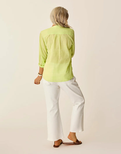 Dylan Textured Shirt: Limeade - FINAL SALE
