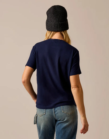 Lea Tissue V-Neck: Navy