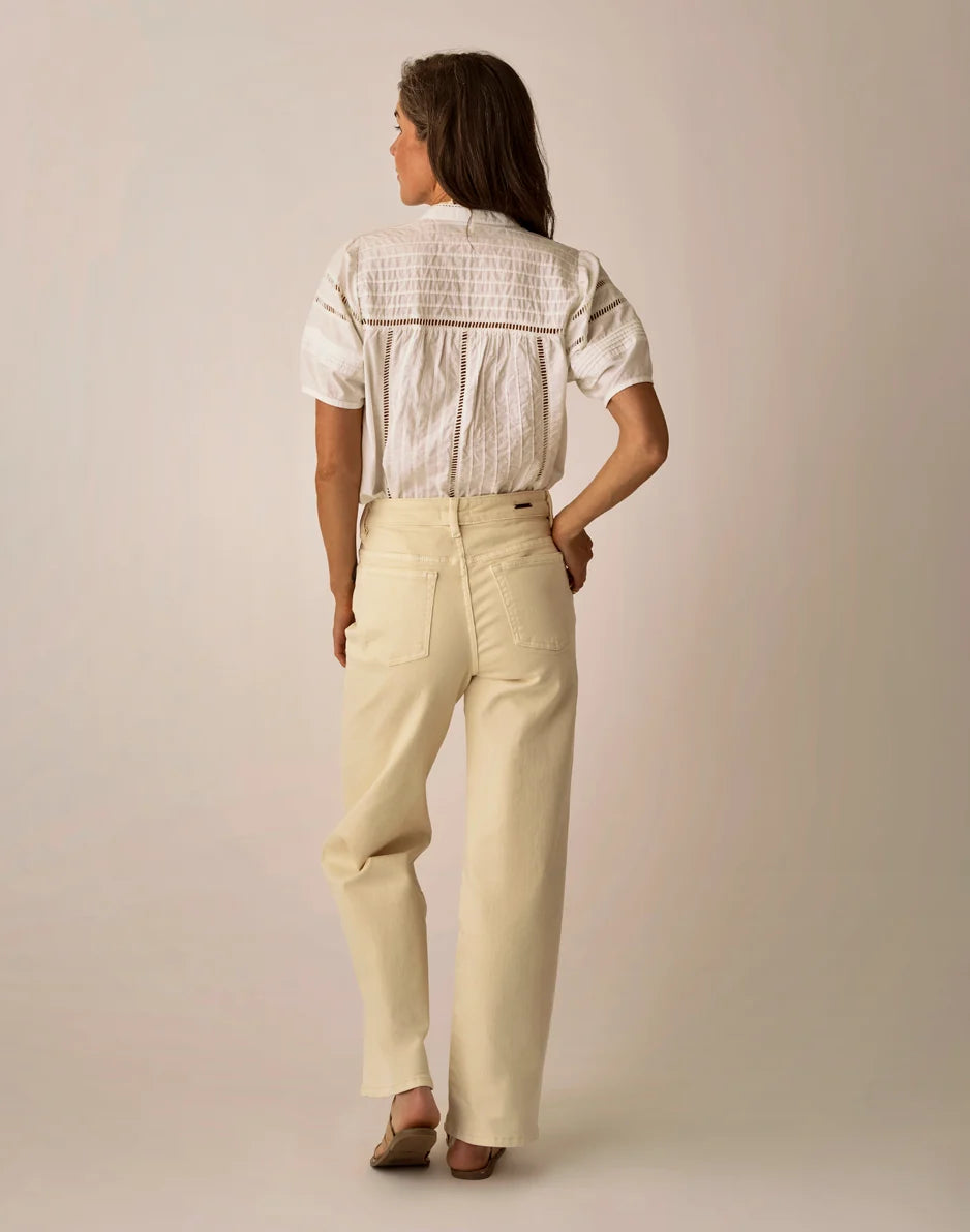 Audrey Wide Leg: Ecru