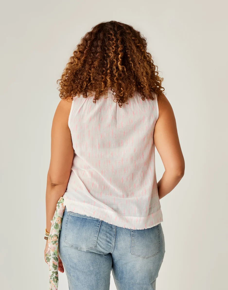 Dylan Tank: Electric Coral Ikat - FINAL SALE