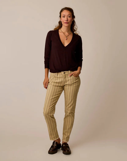 Carson Jean: Rose Taupe Stripe