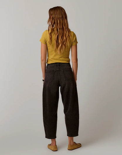 Dana Barrel Pant: Washed Black