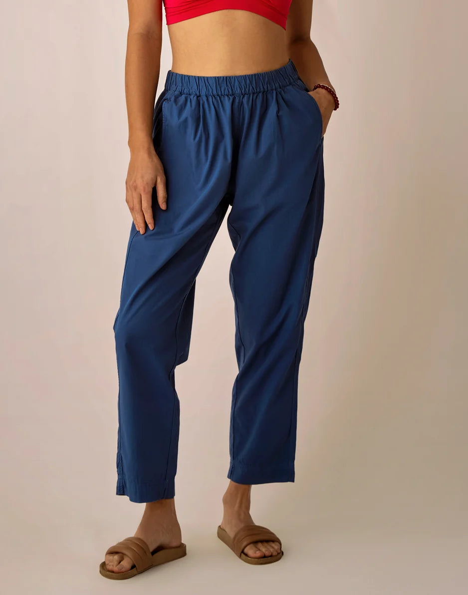 Ada Poplin Pant: Vintage Blue