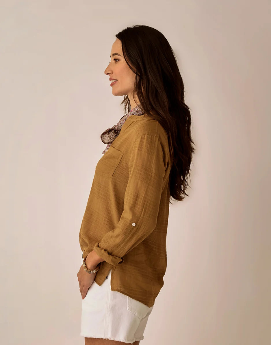 Dylan Textured Shirt: Golden