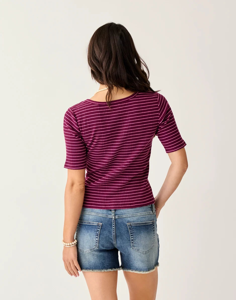 Asher Rib Top: Nirvana Stripe - FINAL SALE