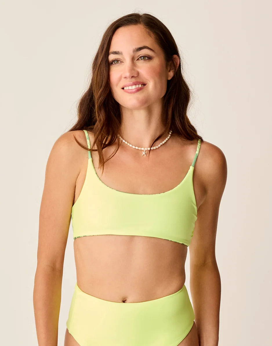 Escondido Compression Reversible Top: Tide/Limeade - FINAL SALE