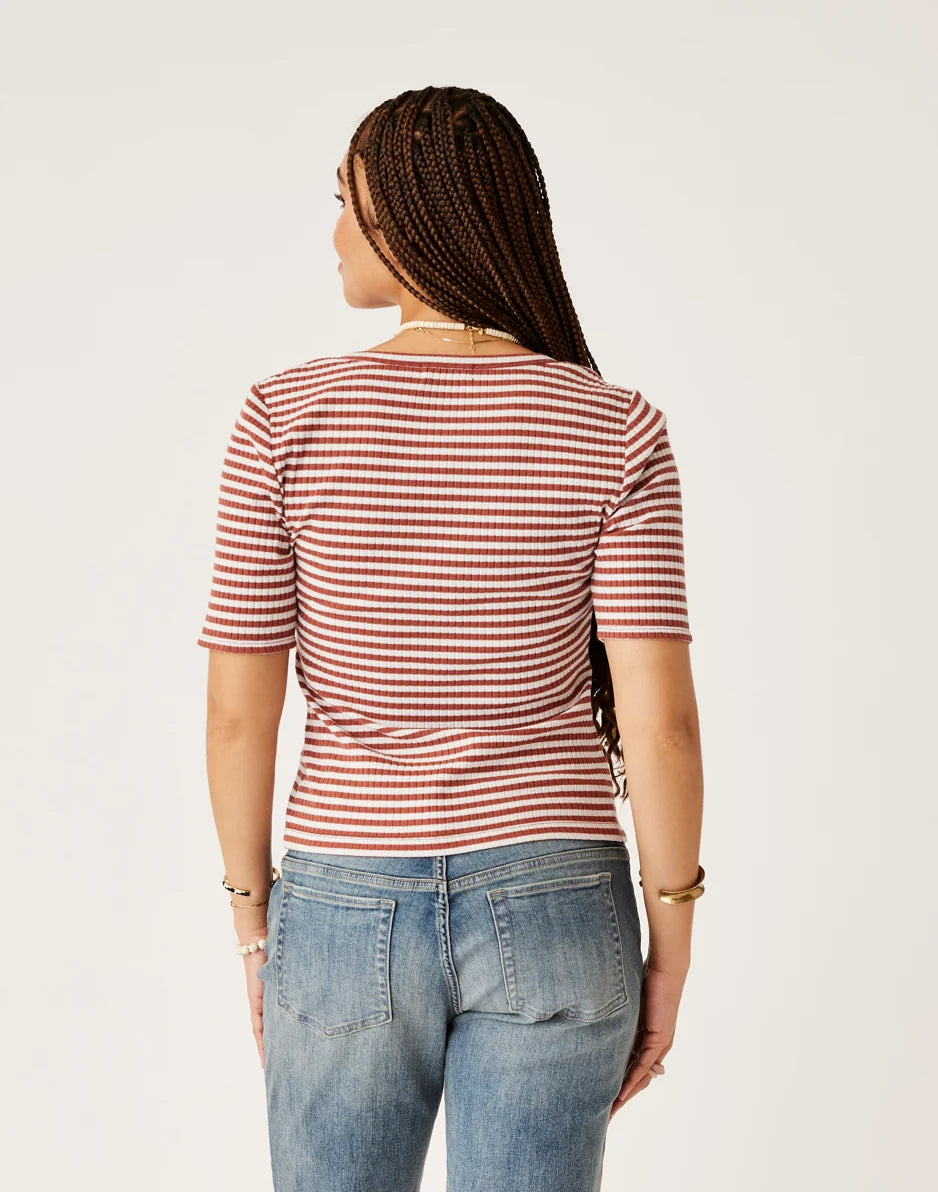 Asher Rib Top: Penny Stripe - FINAL SALE