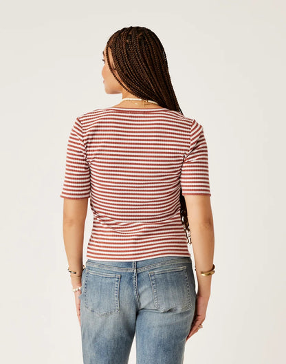 Asher Rib Top: Penny Stripe - FINAL SALE