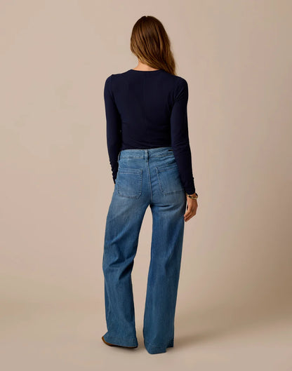 Farrah Lightweight Denim Wide Leg: Magnolia