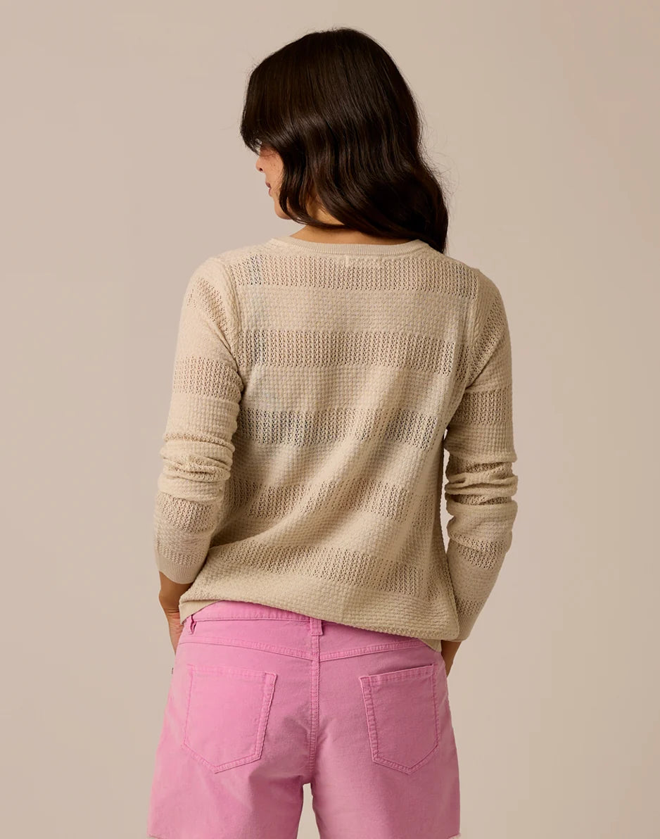 Amara Pointelle Sweater: Birch