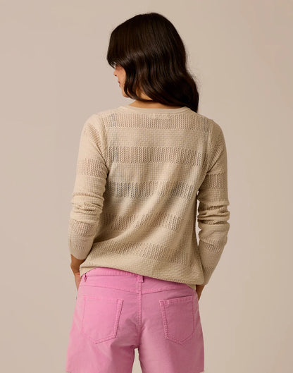 Amara Pointelle Sweater: Birch
