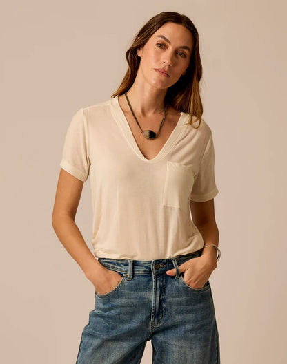 Lea Tissue V-Neck: Birch