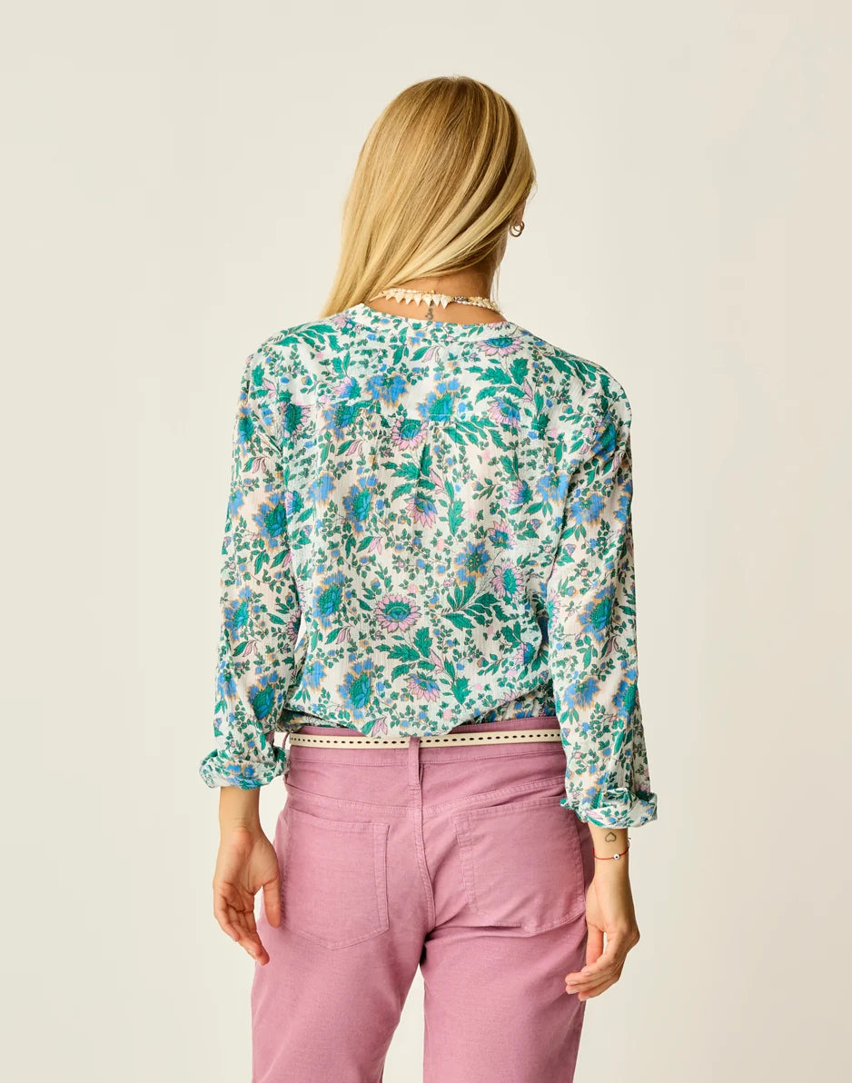 Dylan Gauze Tunic: Cloud Multifloral