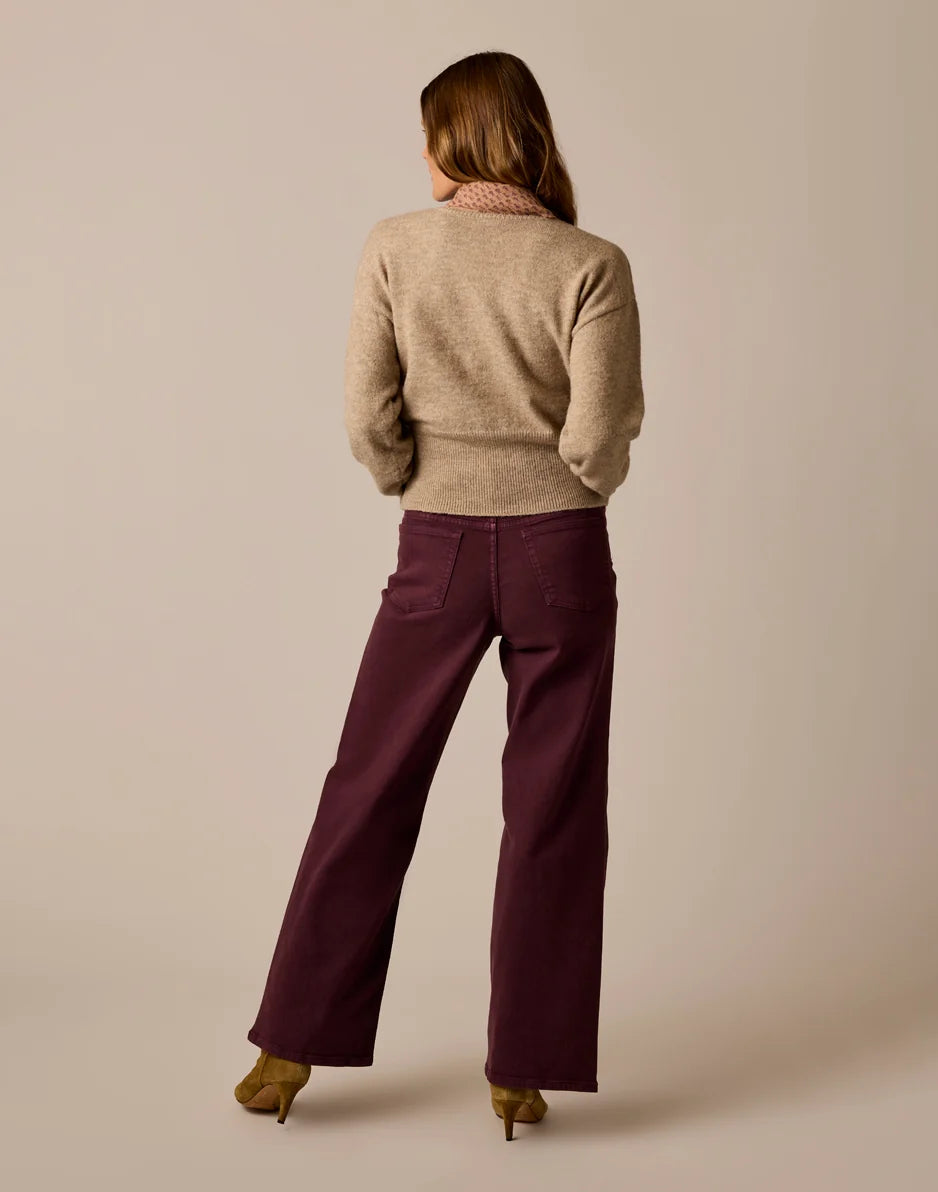 Audrey Wide Leg: Dark Plum