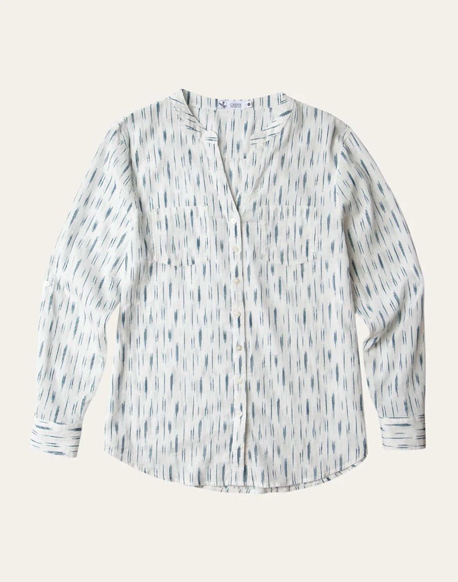 Dylan Gauze Tunic: Azul Ikat - FINAL SALE
