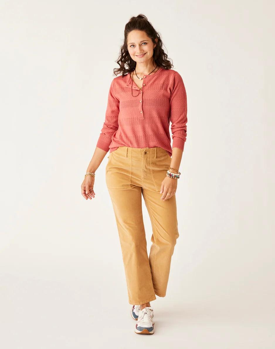 Amara Pointelle Sweater: Henna - FINAL SALE