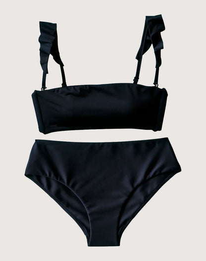 Bev Ruffle Top: Black - FINAL SALE