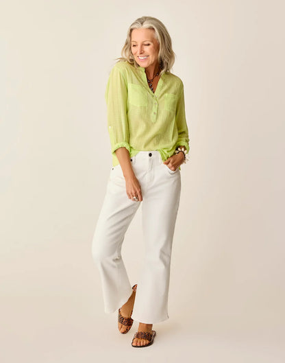 Dylan Textured Shirt: Limeade - FINAL SALE