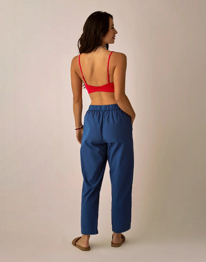 Ada Poplin Pant: Vintage Blue