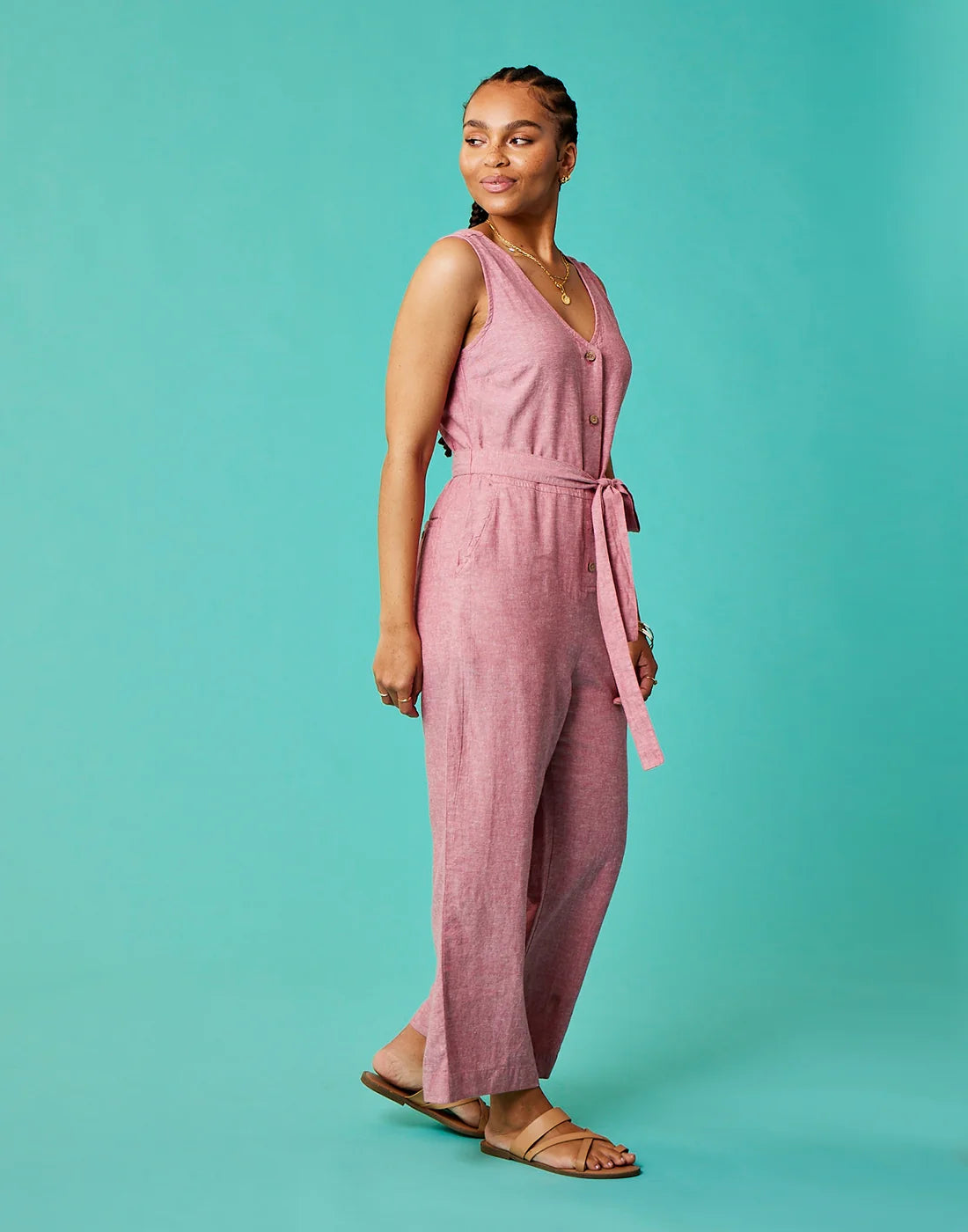 Bonfire Jumpsuit: Lt. Red Chambray