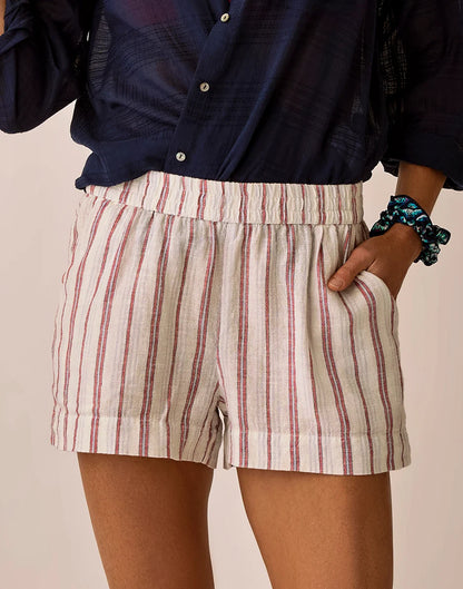 Hellie Linen Short: Kentucky Stripe