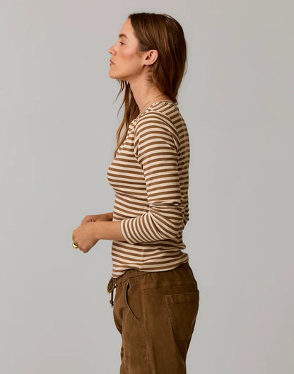 Ever Henley: Walnut Stripe