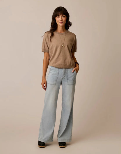 Farrah Lightweight Denim Wide Leg: Savannah
