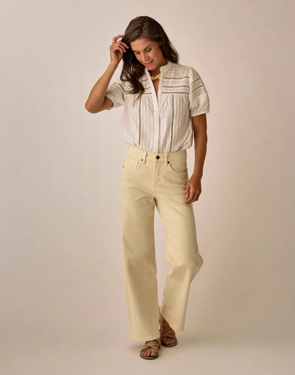 Audrey Wide Leg: Ecru