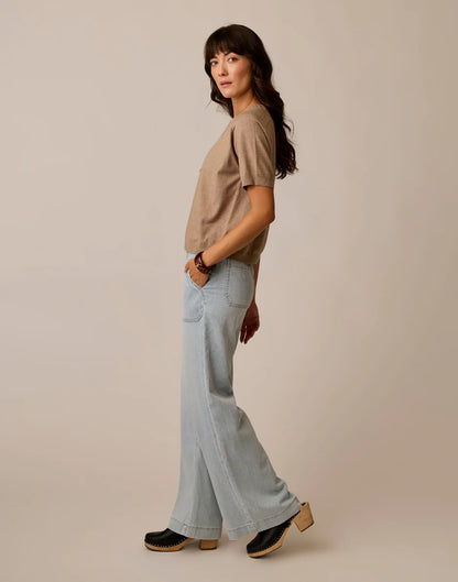 Farrah Lightweight Denim Wide Leg: Savannah
